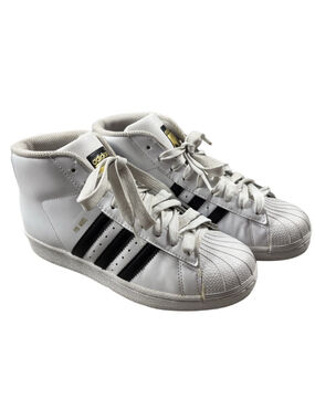 Adidas Pro Model Mid Womens 5.5 White Black Shell Toe Sneakers